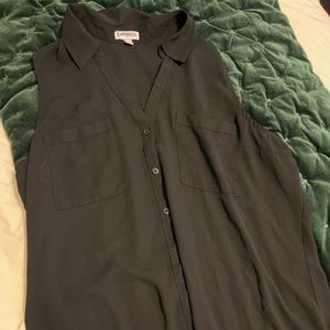 Express Tank Blouse with front pockets - Black, Size Large - Rarely Worn